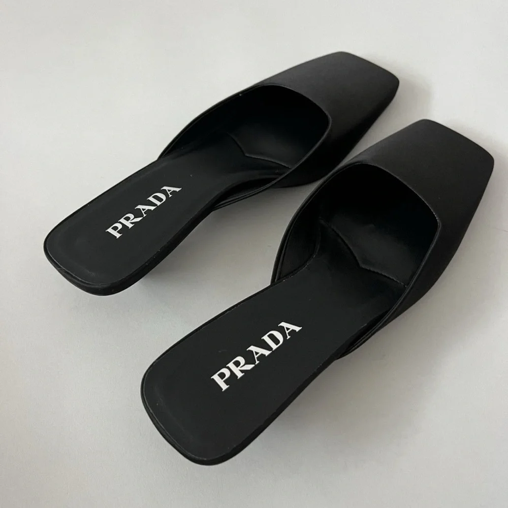 Prada satin mules in black - Picture 2 of 5